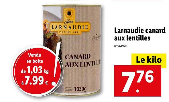 larnaudie canard eux lentilles