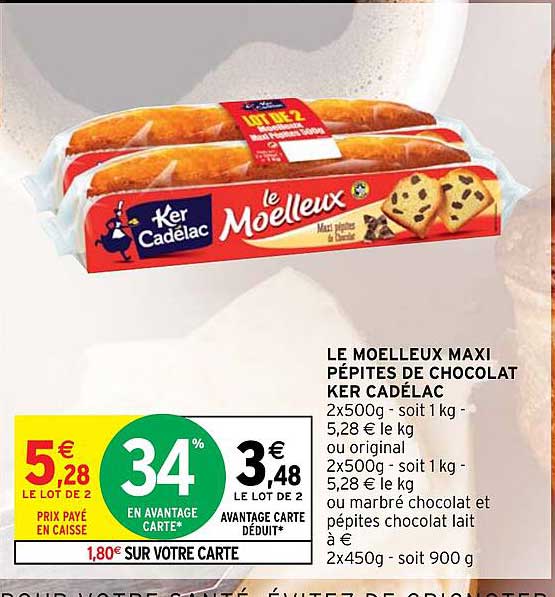 le moelleux maxi pépties de chocolat ker cadélac