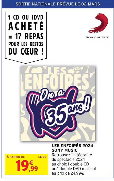 les enfoirés 2024 sony music