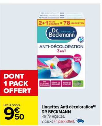 lingettes anti décoloration dr beckmann
