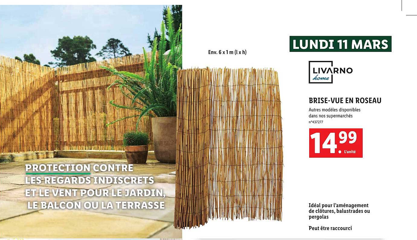 livarno home brise-vue en roseau