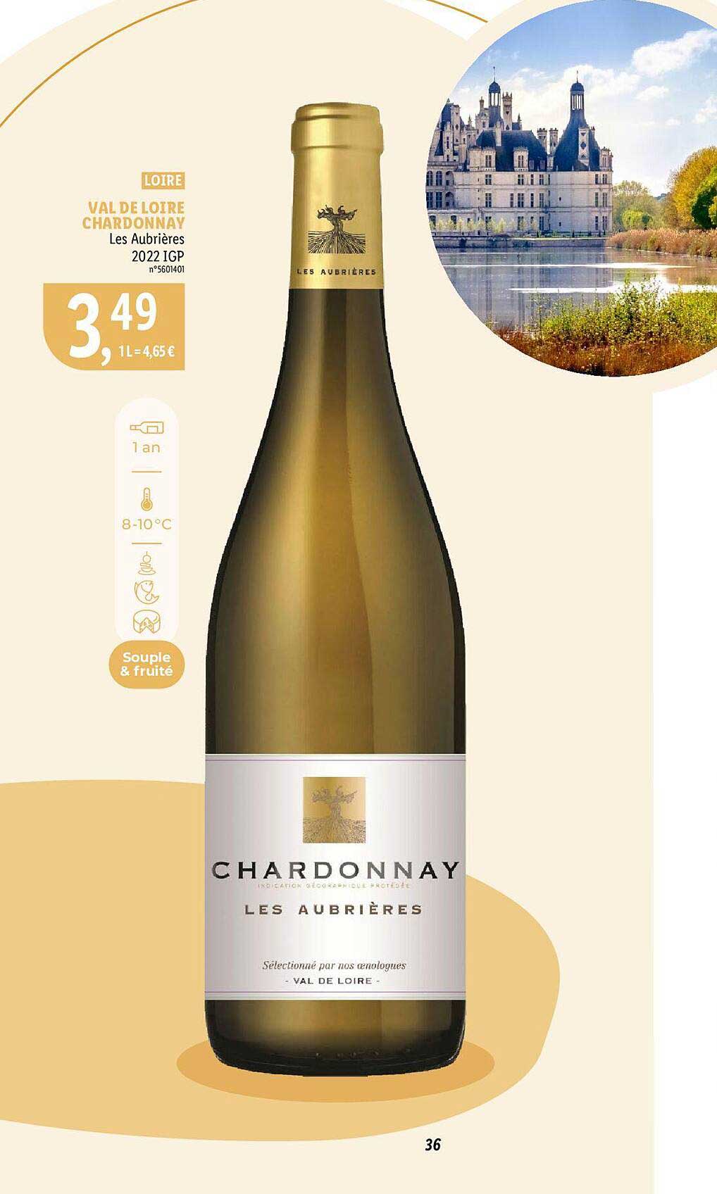 loire val de loire chardonnay les aubrières 2022 igp