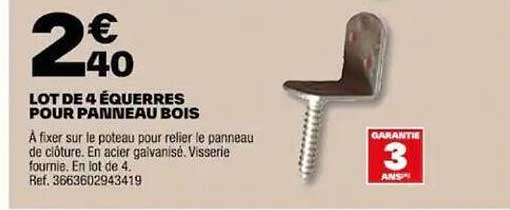 Lot De 4 équerres Pour Panneau Bois