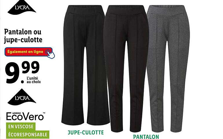 Lycra Pantalon Ou Jupeculotte Ecovero