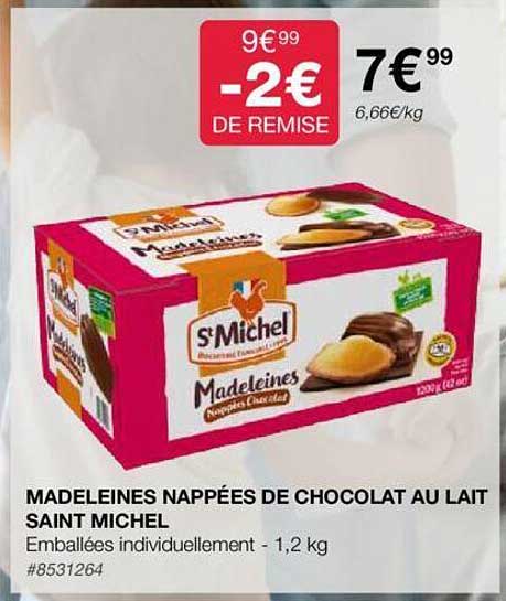 madeleines nappées de chocolat au lait saint michel