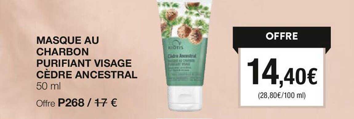 masque au charbon purifiant visage cèdre ancestral