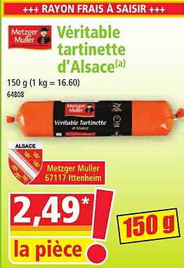 metzger muller véritable tartinette d'alsace