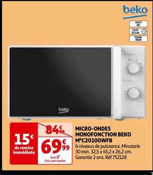 micro-ondes monofonction beko