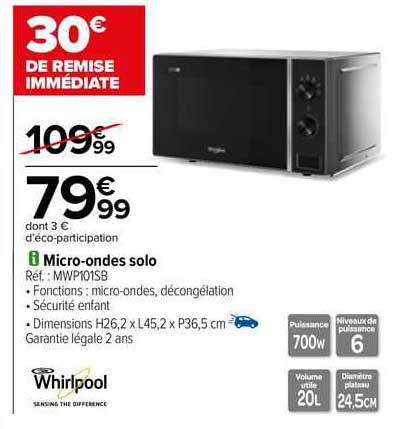 micro-ondes solo whirlpool
