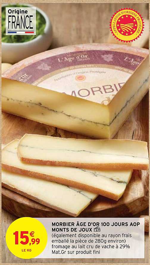 morbier âge d'or 10 jours aop monts de joux