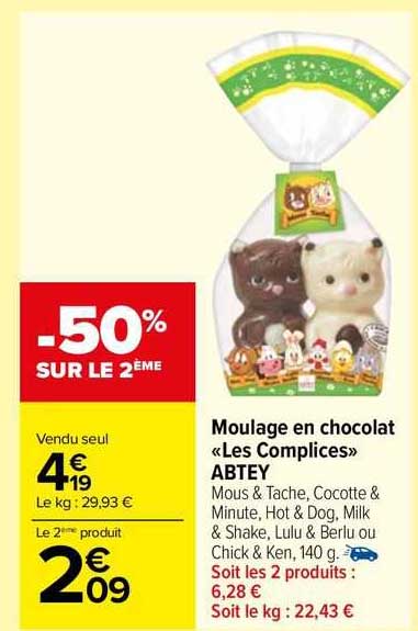 moulage en chocolat «les complices» abtey
