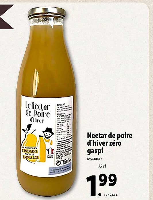 Nectar De Poire D'hiver Zéro Gaspi
