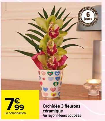 Orchidée 3 Fleurons Céramique