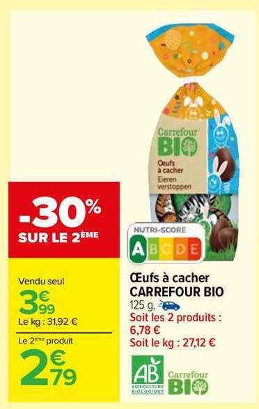 œufs à cacher carrefour bio