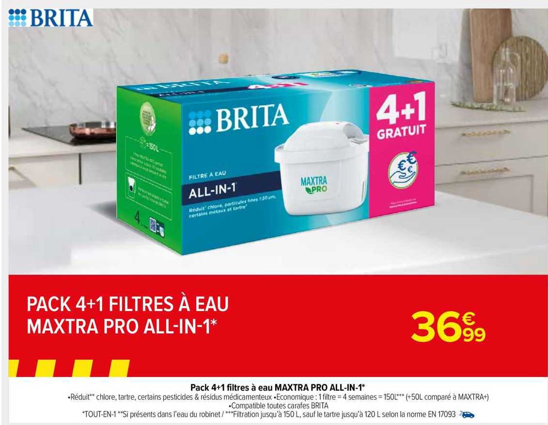 Pack 4 + 1 Filtres à Eau Maxtra Pro All-in-1 Brita