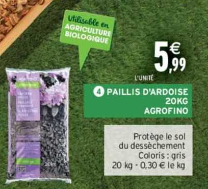 Paillis D'ardoise 20kg Agrofino