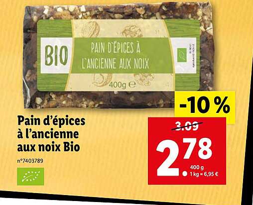 Pain D'épices à L'ancienne Aux Noix Bio