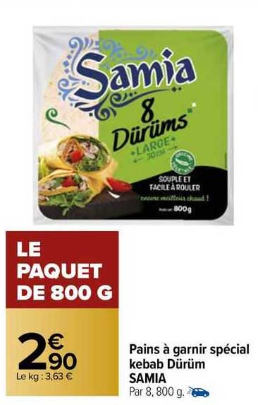 pains à garnir spécial kebab dürüm samia