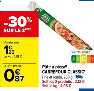 Pâte à Pizza Carrefour Classic'