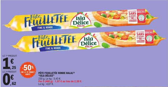 Pâte Feuilletée Ronde Halal "isla Délice"