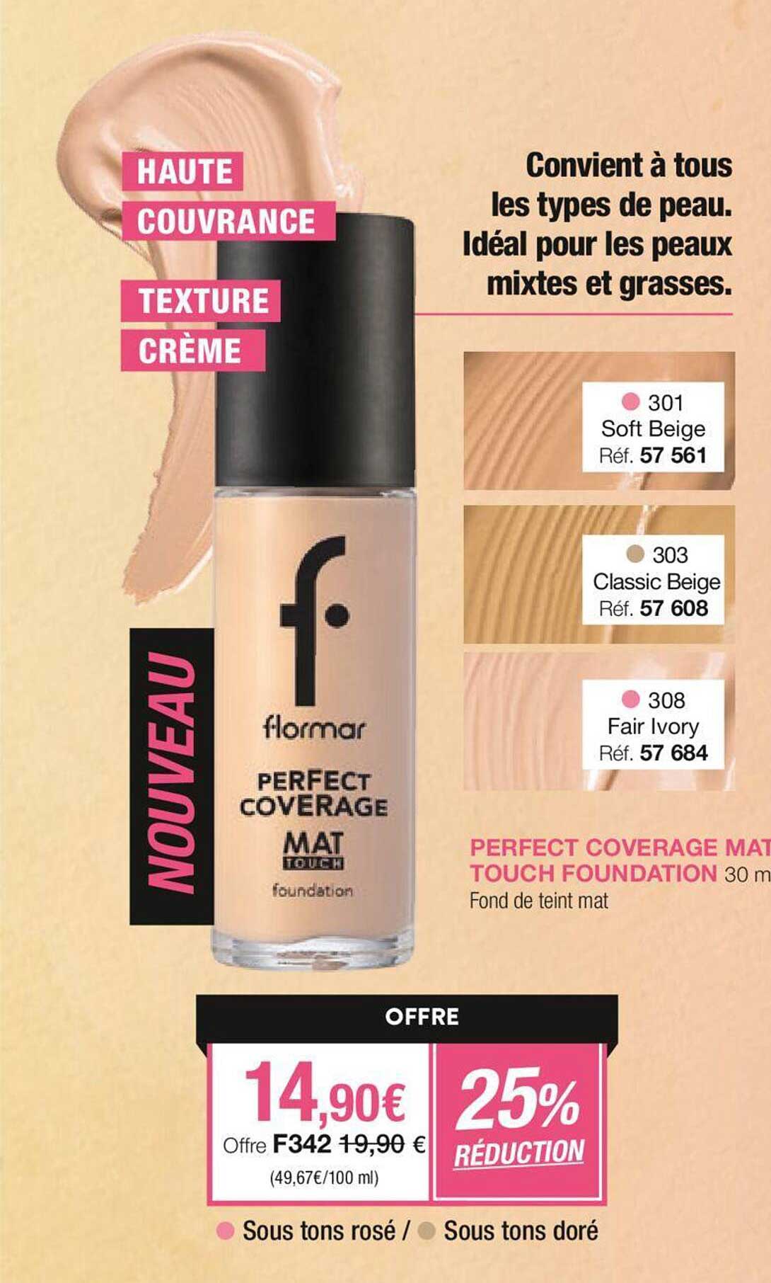 perfect coverage mat touch foundation flormar