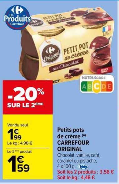 petits pots de crème carrefour original