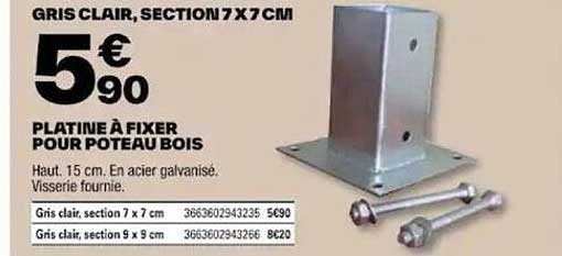 platine à fixer pour poteau bois