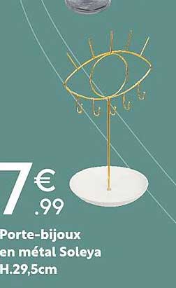 porte-bijoux en métal soleya h.29,5 cm