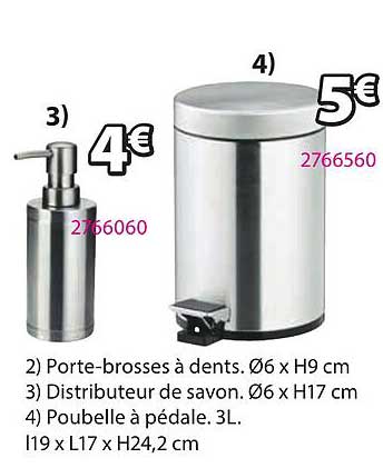 porte-brosses à dents, distributeur de savon, poubelle à pédale