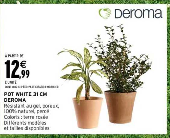 Pot White 31 Cm Deroma