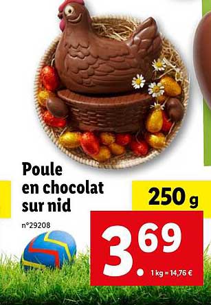 poule en chocolat sur nid