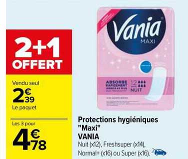 protections hygiéniques "maxi" vania