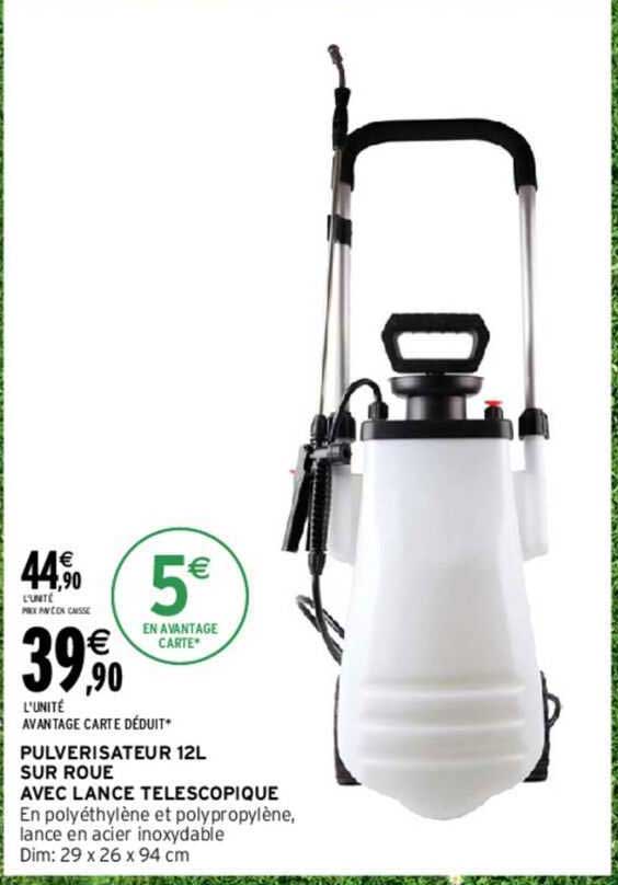 pulvérisateur 12l sur roue avec lance téléscopique