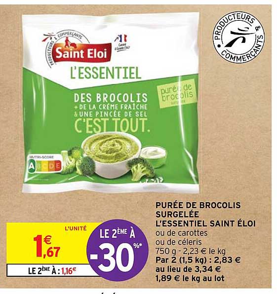 purée de brocolis surgelée l'essential saint éloi