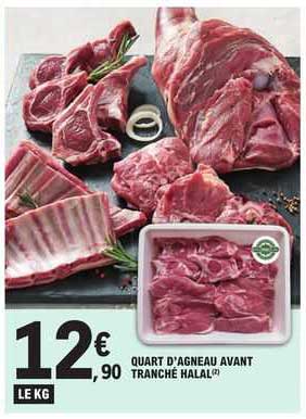 quart d'agneau avant tranché halal