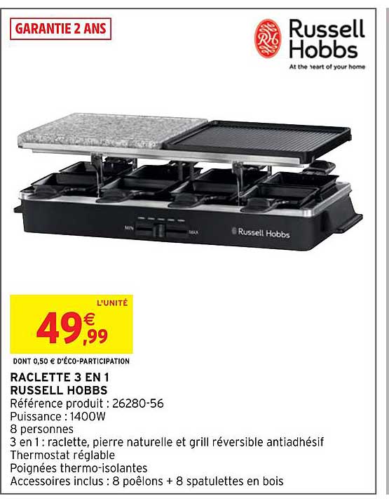 raclette 3 en 1 russell hobbs