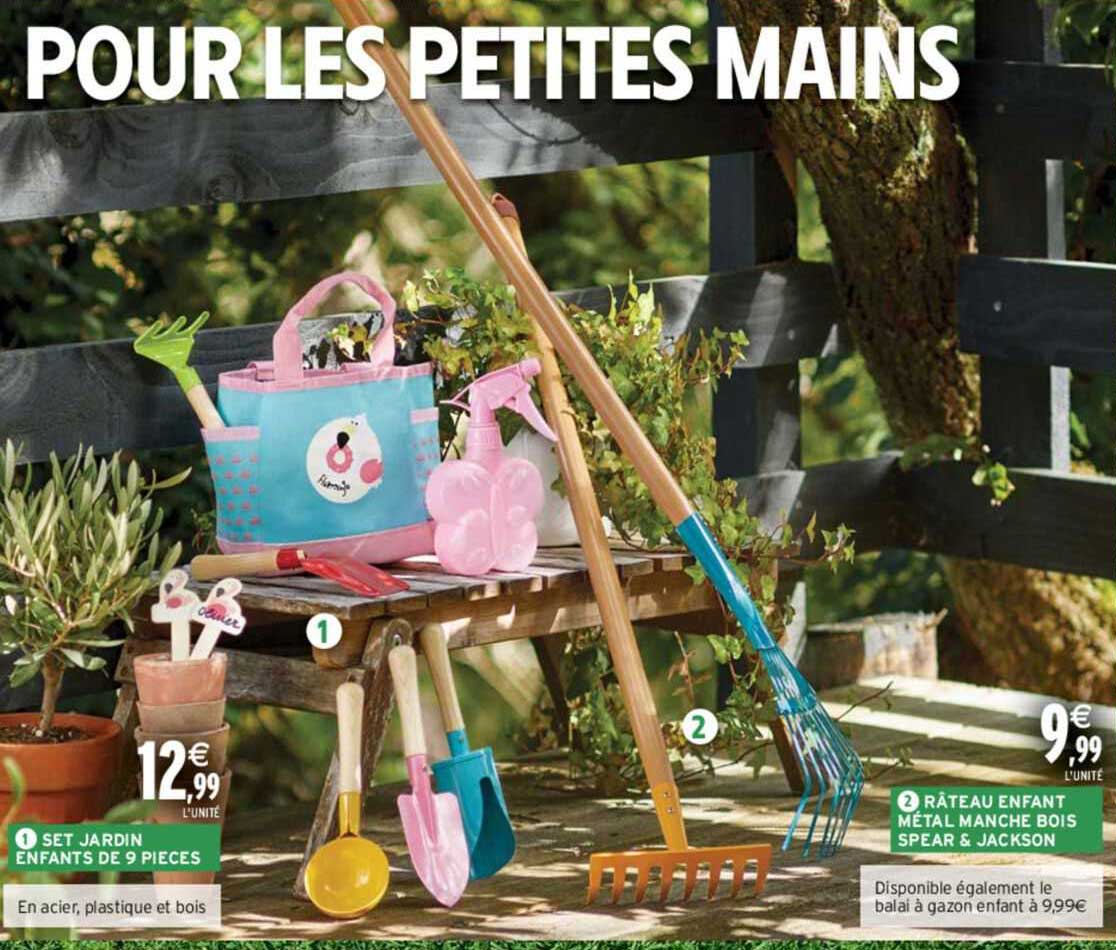 râteau enfant métal manche bois spear & jackson