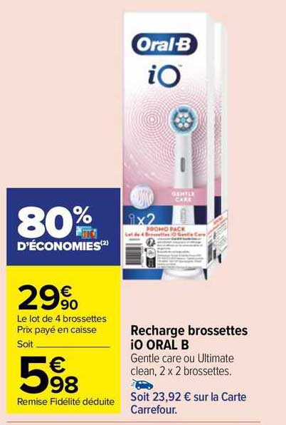 recharge brossettes i0 oral b
