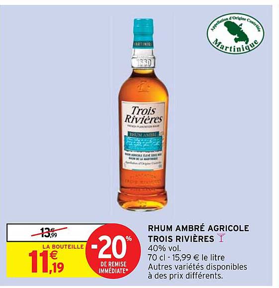 rhum ambré agricole trois rivières