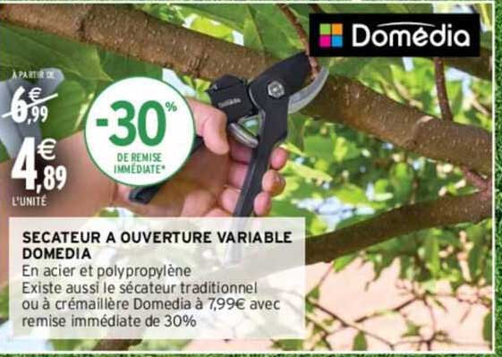 sécateur à ouverture variable domedia