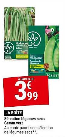 sélection légumes secs gamm vert