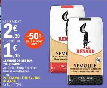 Semoule De Blé Dur "le Renard"
