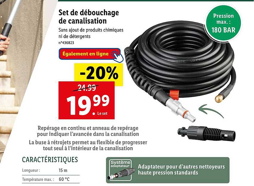 set de débouchage de canalisation