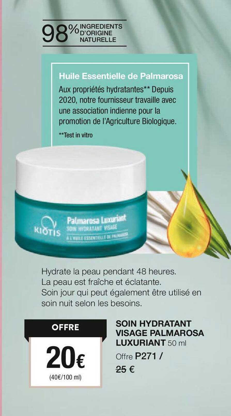 soin hydratant visage palmarosa luxuriant