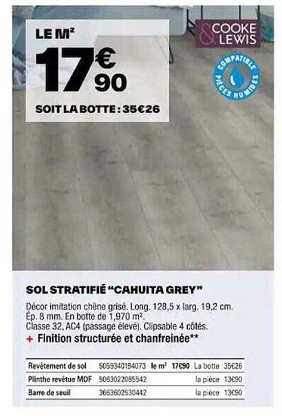 sol stratifié "chauita grey"