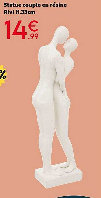statue couple en résine rivi h. 33 cm