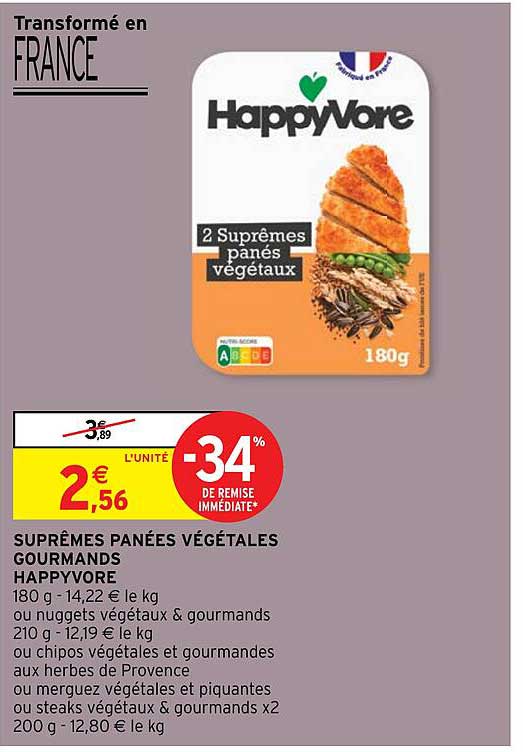 suprêmes panées végétales gourmands happyvore