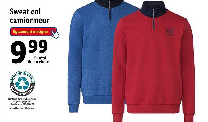 sweat col camionneur