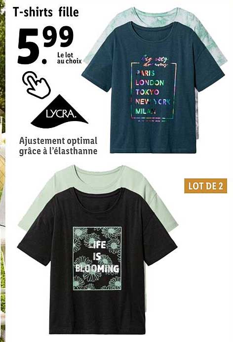 t-shirts fille lycra