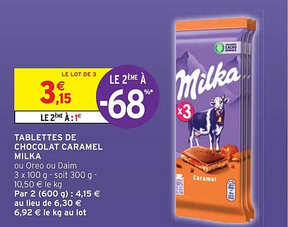 Tablettes De Chocolat Caramel Milka